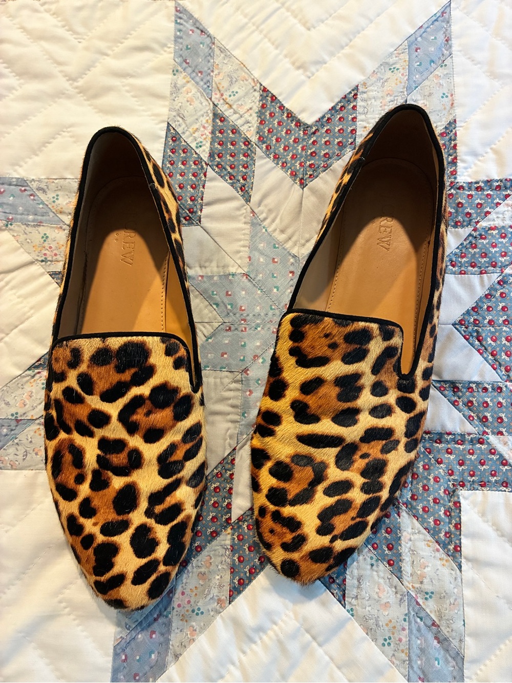 J.Crew Calf-hair Leopard Print Slip-On Loafers - Women size 10